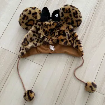 레오파드 무늬 미키 모양 모자 팬캡