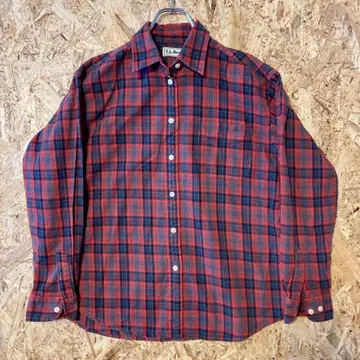 엘엘빈 짧은 기장 체크 셔츠 박스 실루엣