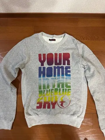 블루 블루 그레이 프린트 크루넥 트레이닝복