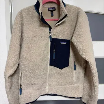 patagonia 플리스 자켓 S 베이지/네이비