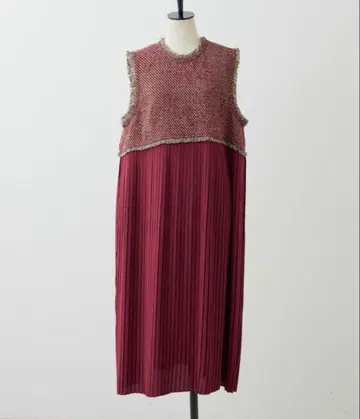 이아파피요네 트위드 원피스 SUM1 STYLE 스미스타일 빨간색