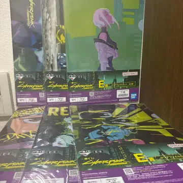 제일복권 사이버펑크 엣지러너 E상 클리어 파일 세트 풀컴프