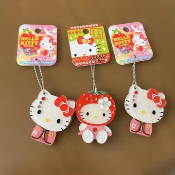 헬로키티 키링 3개 슬라이드 거울