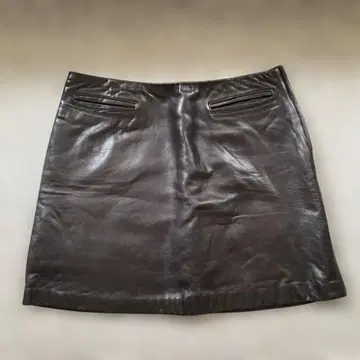 GUESS 브라운 가죽 미니 스커트