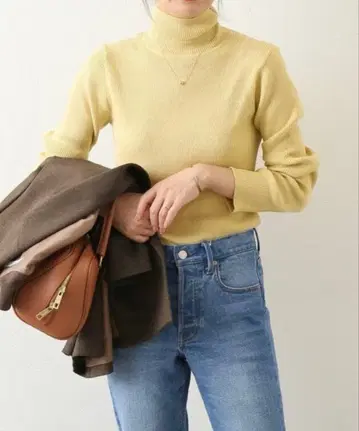 스위스 오가닉 코튼 터틀넥 풀오버