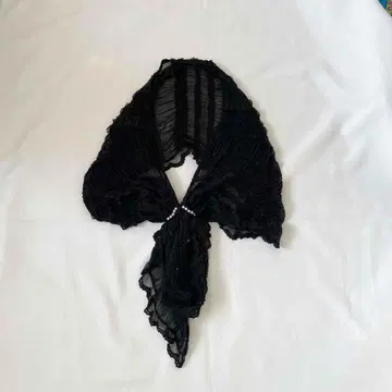 [ axes femme ] 여성용 플리츠 스톨 펄 블랙