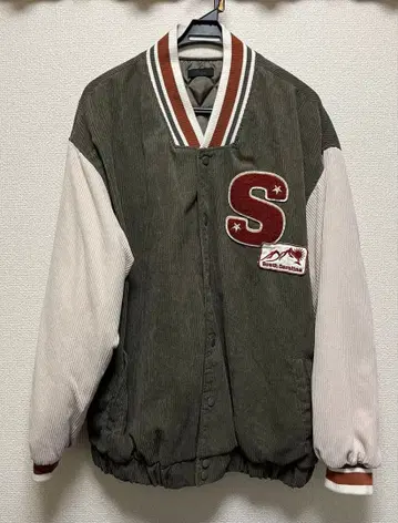 코듀로이 바시티 자켓 캐롤라이나 자수