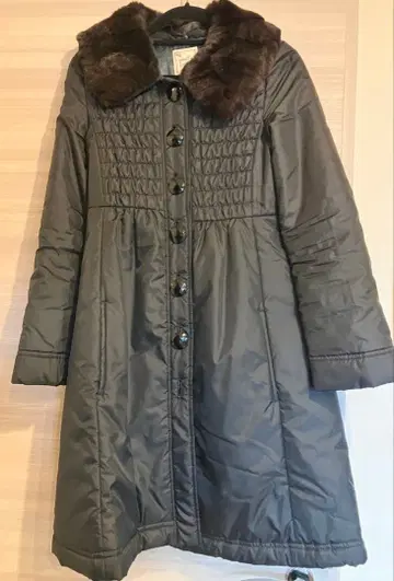 nanette lepore 롱 코트 퍼 카라 부착 다운 코트