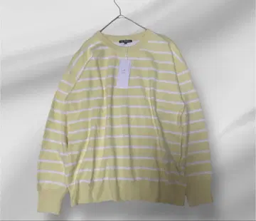 빅 사이즈 새상품 23구 코튼 캐시미어 블렌드 보더 니트 크루넥 44