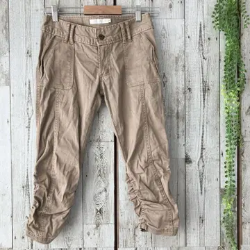 코코딜 팬츠 7부 기장 크롭 스키니 [1] 브라운 개더