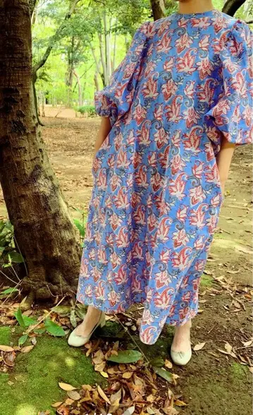 SU 블록 프린트 벌룬 원피스