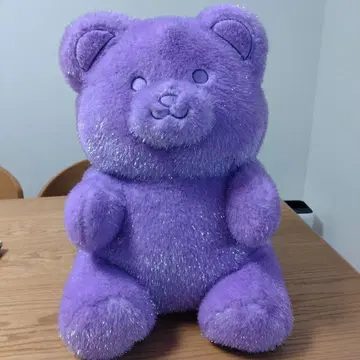다이토 한정판 초 거대!! 곰 구미 반짝이는 봉제 인형 보라색 그레이프
