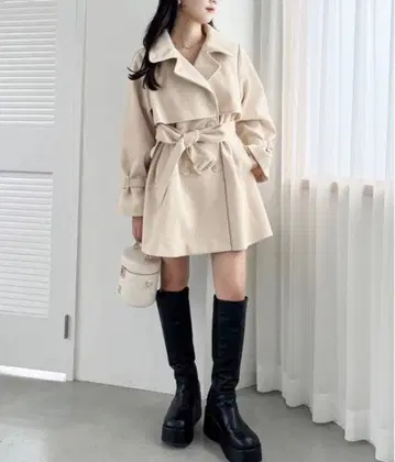 가격 인하 [ NICE CLAUP ] 멀티 미들 코트 아이보리