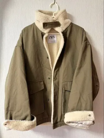 ZARA 플리스 자켓 M 올리브