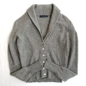 랄프 로렌 캐시미어 양모 혼방 긴팔 가디건 그레이 여성용 M 사이즈