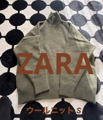 미사용 ZARA 자라 울 혼방 따뜻한 하이넥 오버 사이즈 니트/S