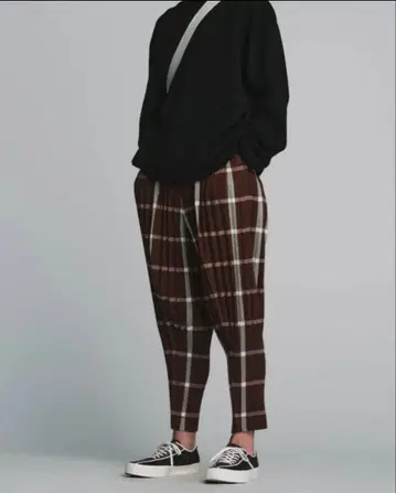 옴므플리세 TWEED PLEATS 트위드 체크 무늬