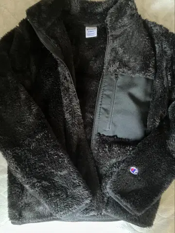 Champion 블랙 플리스 자켓 X-Small