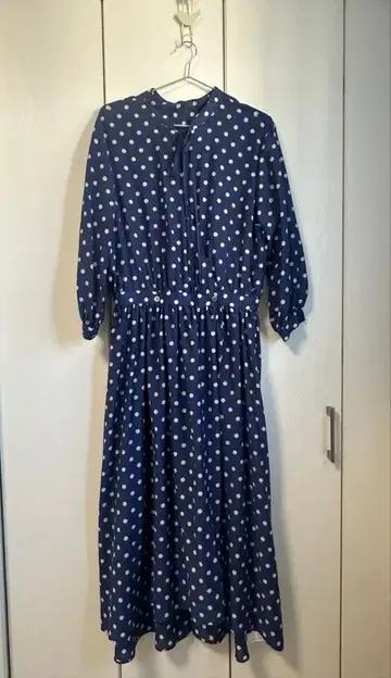 저널 스탠다드 도트 프린트 2WAY 롱 원피스