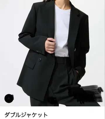 유니클로 더블 자켓 여성용 블랙 M