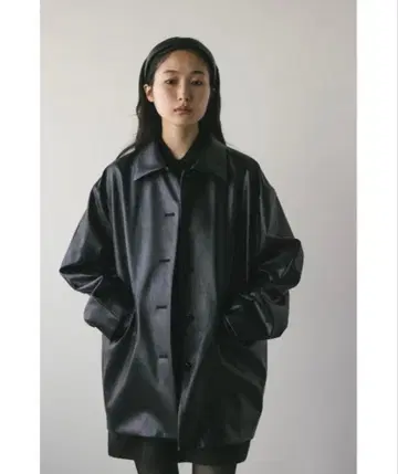 스타일 믹서기 스탠 칼라 페이크 레더 자켓