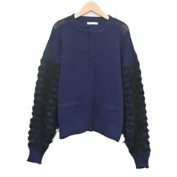 trois 사슴 무늬 니트 프린지 가디건