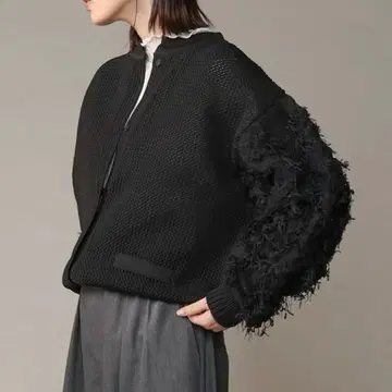 trois 사슴 무늬 니트 프린지 가디건