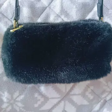 tanppoppo 블랙 인조 모피 숄더백 미사용 새상품 택 포함