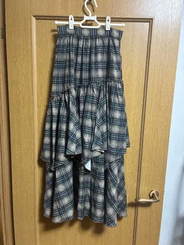 rienda 체크 무늬 플레어 롱 스커트 S