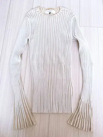 LECIELBLEU 리브 편직 플레어 니트