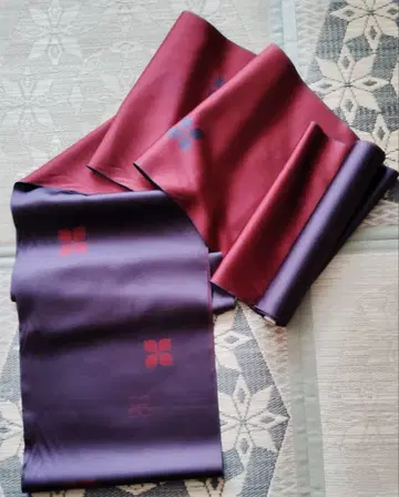 적자색 그라데이션 기모노 옷감