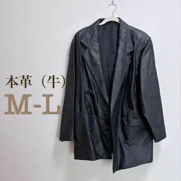 극레어 천연 가죽 (소가죽) 블랙 자켓 코트 여성용 빈티지 M L