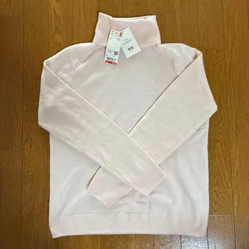 유니클로 100% 캐시미어 터틀넥 스웨터 L 핑크