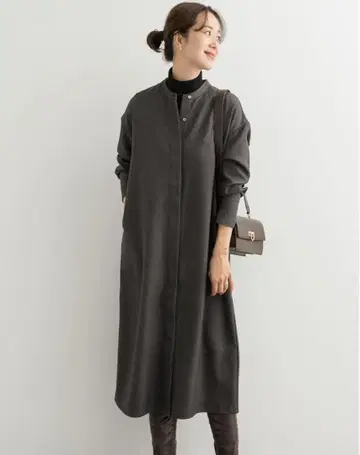 URBAN RESEARCH DOORS 울 라이크 트윌 셔츠 원피스