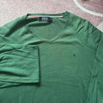 POLO 그린 V넥 스웨터 L