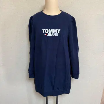 TOMMY JEANS 네이비 로고 원피스 트레이닝복 원피스