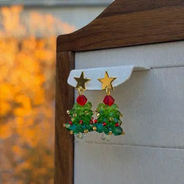 크리스마스 트리 귀걸이 귀찌 별 크리스마스 데이트