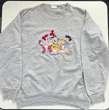 플린트 스톤 캐릭터 자수 맨투맨