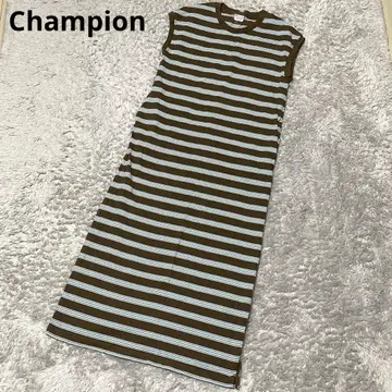 [ champion ] 챔피온 슬리브리스 원피스 원 포인트 보더