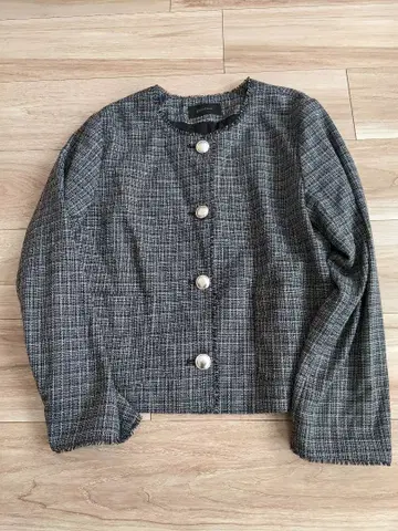 글로벌 워크 노카라 자켓 트위드 포멀