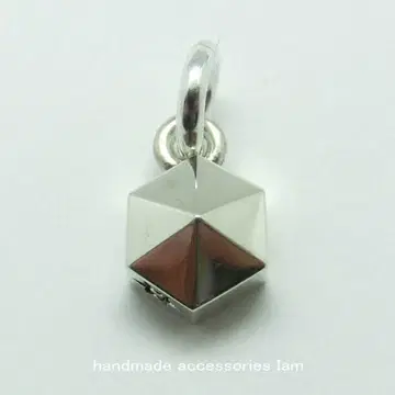 작은 스터드 헥사곤 6각형 펜던트 실버 925