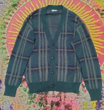 Perushu 체크 무늬 가디건 L 사이즈