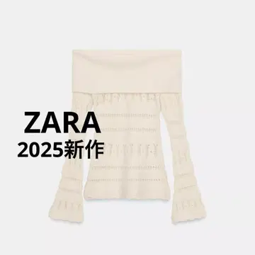 ZARA 시스루 니트 오프숄더 스웨터 S 사이즈