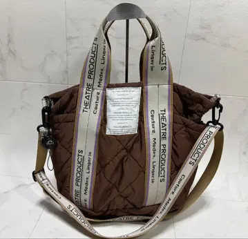 시어터 프로덕츠 별주 자카드 테이프 퀼팅 버킷 토트 브라운