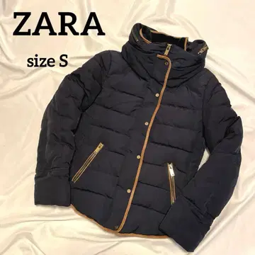 ZARA 네이비 다운 자켓 S 아우터 후드 부착