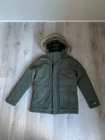 컬럼비아 카키 퍼 포함 다운 남성용 S 사이즈