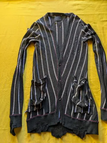 ANARCHY 블랙 스트라이프 가디건