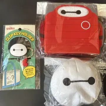 베이맥스 클립 키링 빨간색 마스코트 키링 손수건
