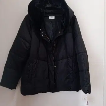 후드 부착 블랙 다운 자켓 미사용 새상품