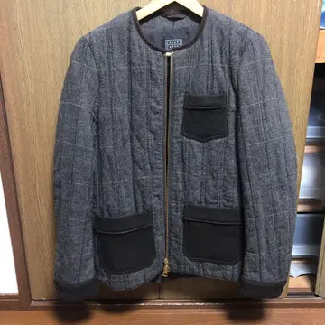 블루종 충전솜 울 노카라 자켓